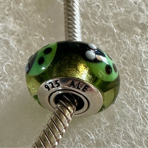 Pandora Silver and Green Ladybug Charm - Picture 3 of 3